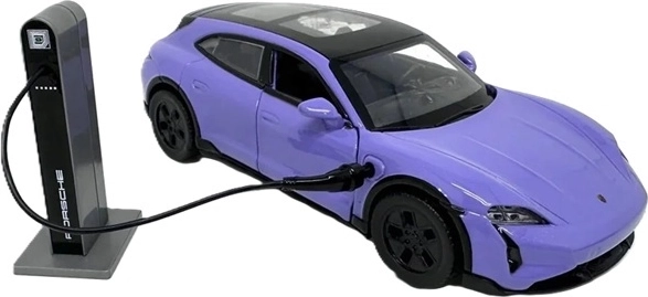 Elektrický model Porsche Taycan Turbo S ve fialové barvě