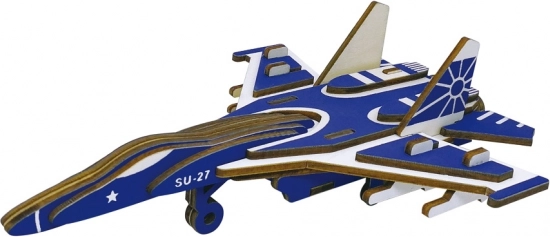Dřevěné 3D puzzle Bojové letadlo SU27