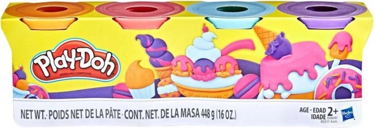 Play-Doh modelína, sada 4 kelímků 448 g – Dobroty