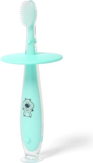 BabyOno bezpečný silikonový zubní kartáček mint 12m+