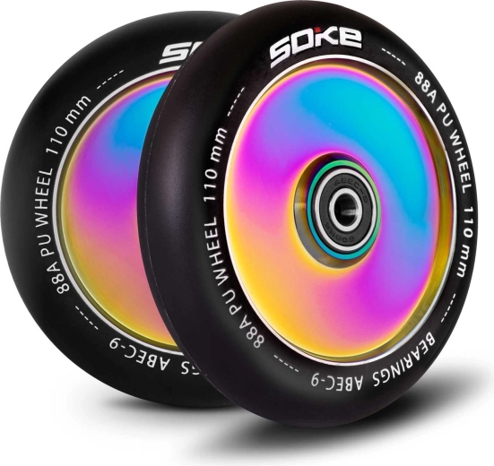 Soke kolečka na koloběžku 110 mm rainbow 2 ks
