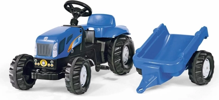 Šlapací traktor New Holland s vlečkou