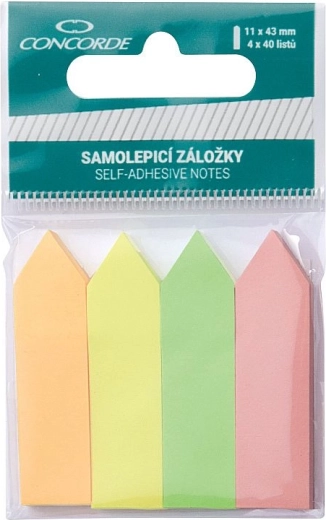 Samolepicí záložky CONCORDE šipky neon 11 × 43 mm