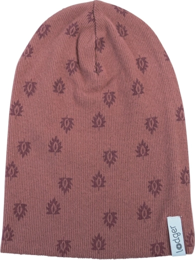 Lodger bavlněná čepice Beanie print rib rosewood (1–2 roky)