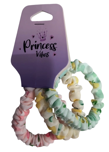 PINK sada látkových gumiček do vlasů scrunchie duhové - 3 ks