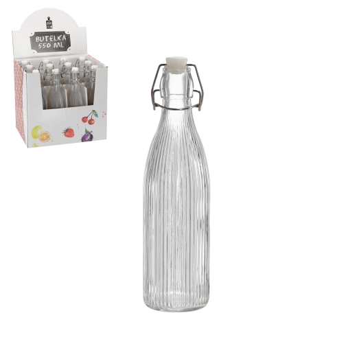 Láhev 550 ml kulatá s mechanickým uzávěrem (12 ks)