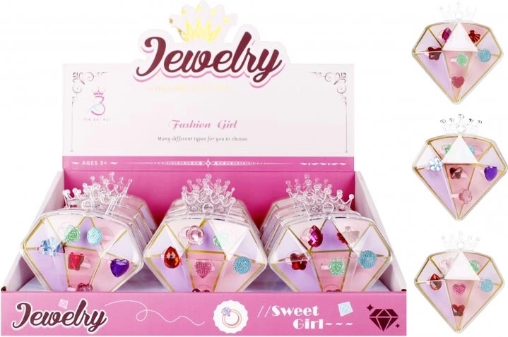 Sada dětských prstýnků v diamantové krabičce