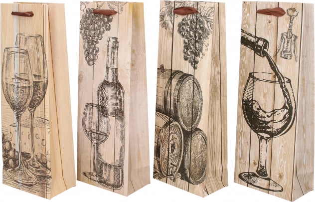 dárková taška na láhev M, celoroční, 12,8 × 36 × 8,4 cm
