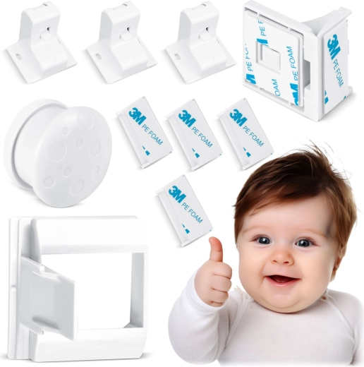 Magnetické dětské zámky na skříňky RICOKIDS, sada 4 ks