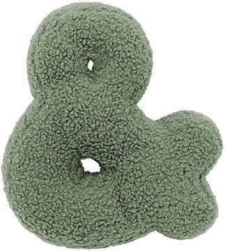 Mealini plyšový polštář ve tvaru znaku & zelený - 1 kus