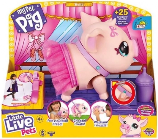 Interaktivní prasátko Bella Little Live Pets na vodítku