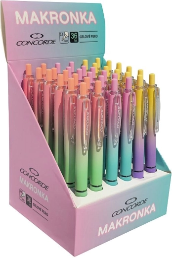 Gelové pero Concorde Makronka, modrá náplň 0,5 mm