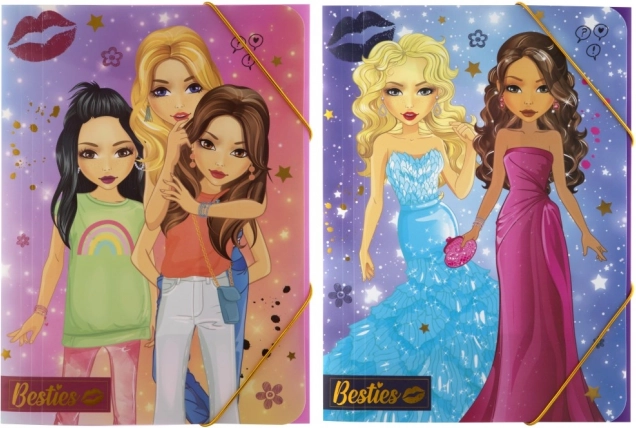 Školní desky s překlapovací gumou A4 Besties