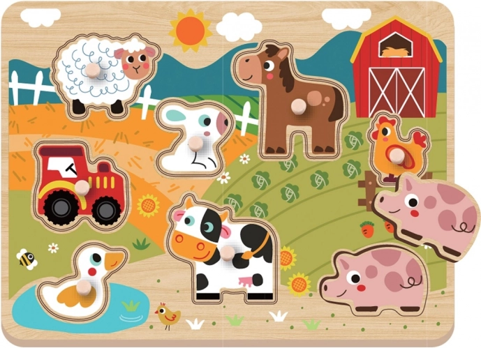 Dřevěné vkládací puzzle Farma od 2Kids Toys