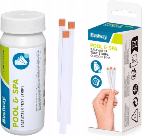 Testovací proužky na slanou vodu do bazénu a vířivky bestway