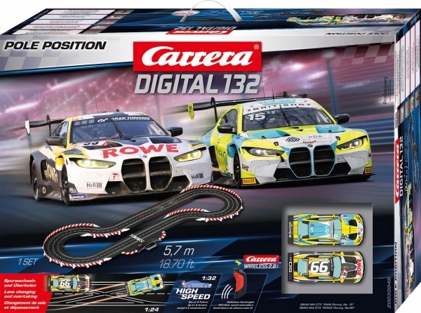 Autodráha Carrera Digital 132 Pole Position 5,7 m s vozy BMW M4 GT3