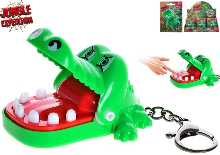 Jungle Expedition klíčenka s hrou krokodýl 7 cm