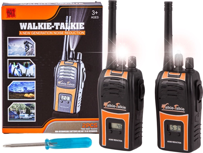 Dětské vysílačky walkie talkie s displejem a baterkou – sada 2 ks