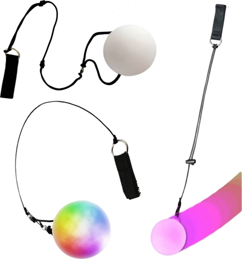 svítící žonglérská koule led s vláknem, vícebarevná