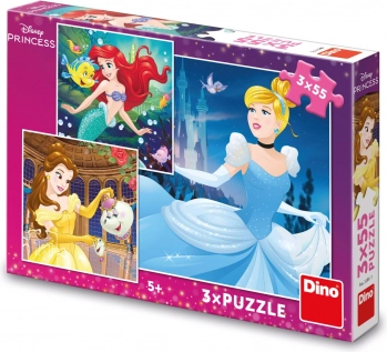 Puzzle DISNEY PRINCESS 3×55 dílků