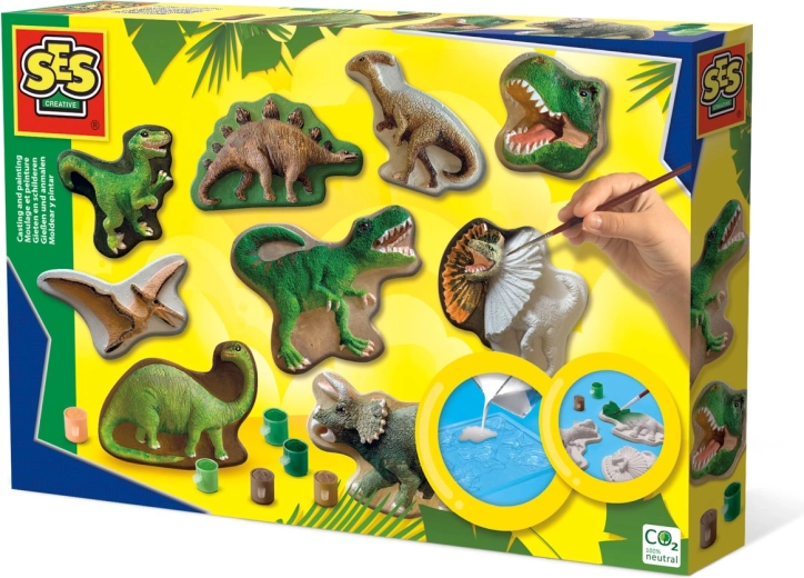 Odlévání a malování dinosauři
