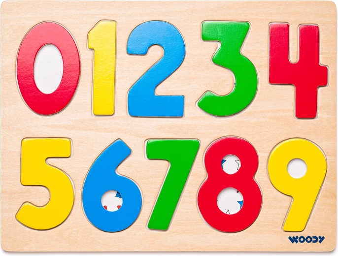 Puzzle na desce číslice s beruškami