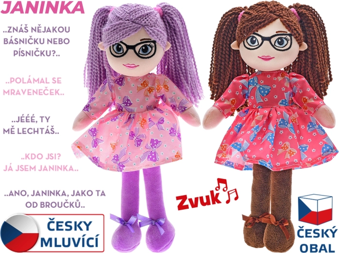 Hadrová panenka Janinka 30 cm, česky mluvící