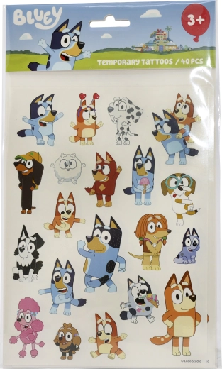 Bluey smývatelné dětské tetování – sada 40 kusů