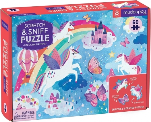 mudpuppy puzzle sny jednorožců s vůní, 60 dílků