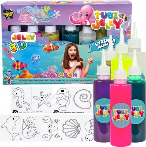 Tuban kreativní sada Tubi Jelly Mořská víla 6 barev gelových figurek