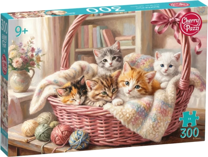 Cherry Pazzi Puzzle koťata v košíku 300 dílků