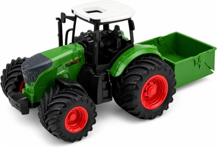 Traktor s připojitelným rozmetadlem