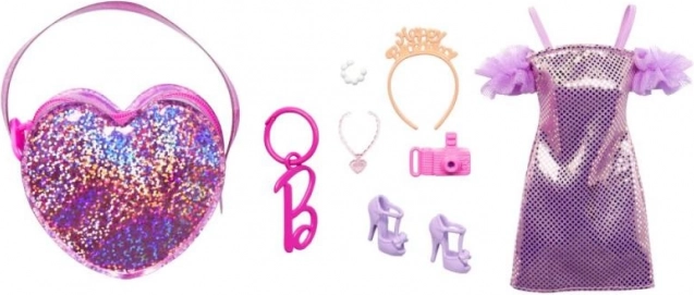 Barbie Módní sada premium pruhované šaty