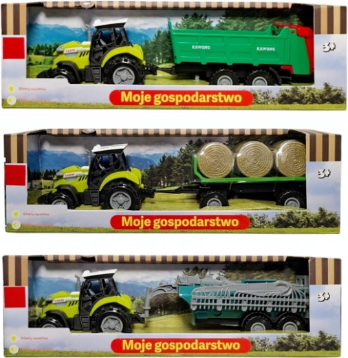 Traktor s přívěsem se světlem a zvukem