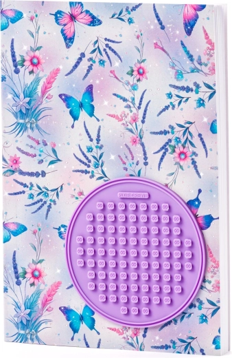 Poznámkový blok A5 s motýly a silikonovým panelem PIXIE CREW