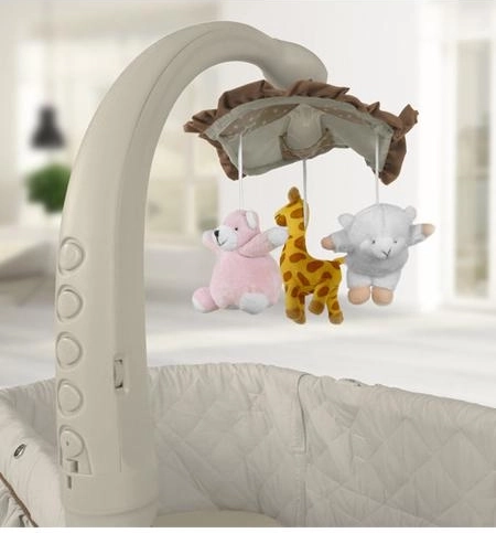 Uklidňující kolotoč s melodiemi, vibracemi a nočním světlem