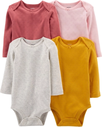 Carter's dívčí body s dlouhým rukávem Floral 4 ks, velikost 56