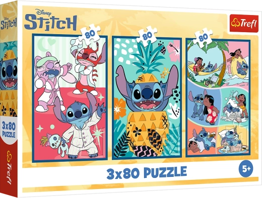 Puzzle Lilo & Stitch: Tři Puzzle v Jednom - Stitch 3x80 Dílky