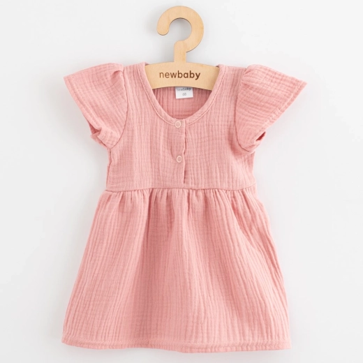 Dětské mušelínové šaty New Baby růžové 86 (12–18 měsíců)