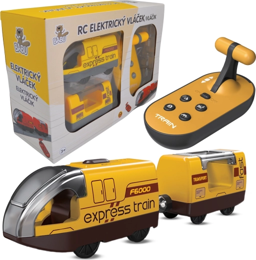 BABU elektrický vláček na dálkové ovládání žlutý - 2 ks