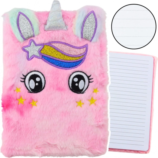 Pluszový zápisník Jednorožec růžový duhový