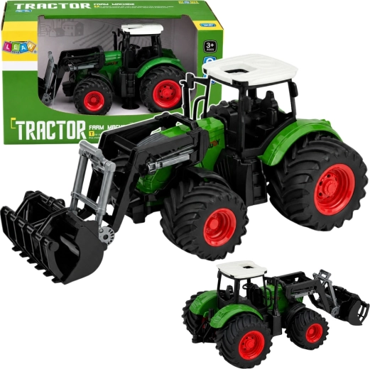 Traktor na farmu s čelním nakladačem 1:24, gumová kola, zelený
