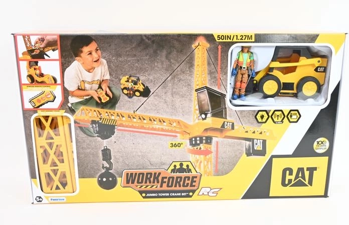CAT rc věžový jeřáb 127 cm s figurkou a vozidlem