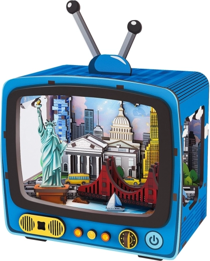 2Kids Toys 3D dřevěná skládačka retro TV New York