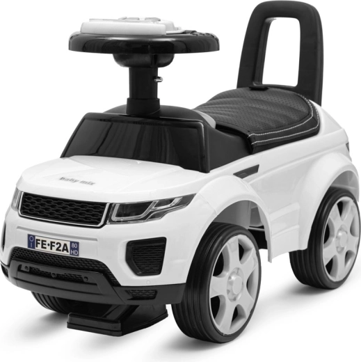 Dětské odrážedlo Baby Mix Prime SUV bílé s koženým sedadlem