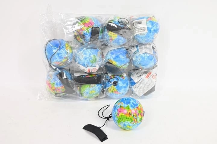 Míček glóbus na gumce 6,3 cm (12 ks)