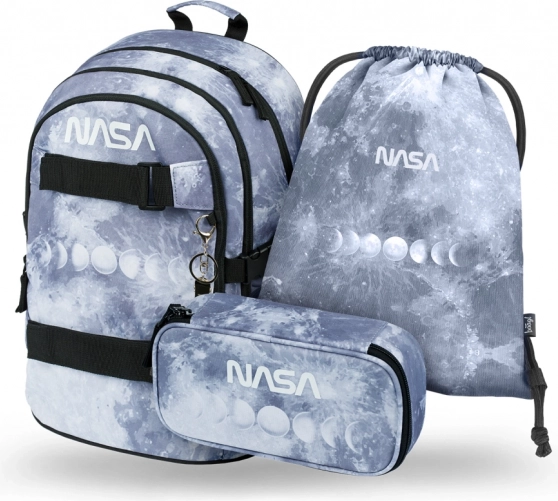 Baagl školní set NASA Grey – batoh, penál a sáček