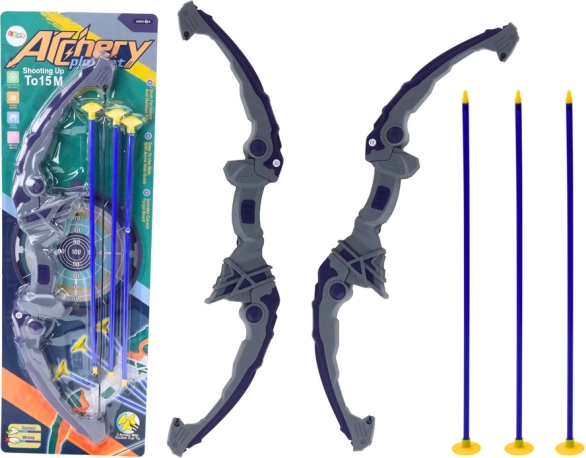 Luk pro děti s přísavkovými šípy, fialový, 3 kusy