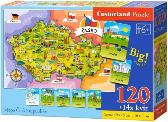 Castorland puzzle mapa České republiky 120 dílků