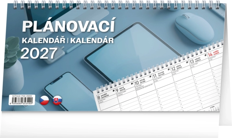 Notique stolní plánovací kalendář CZ/SK 2027 25 × 12,5 cm